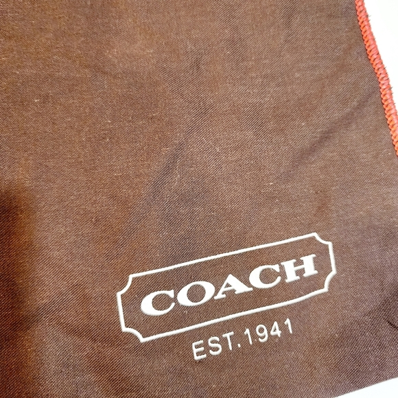 Coach Chocolate Brown Dusty Bag with Red Trim - Picture 5 of 7